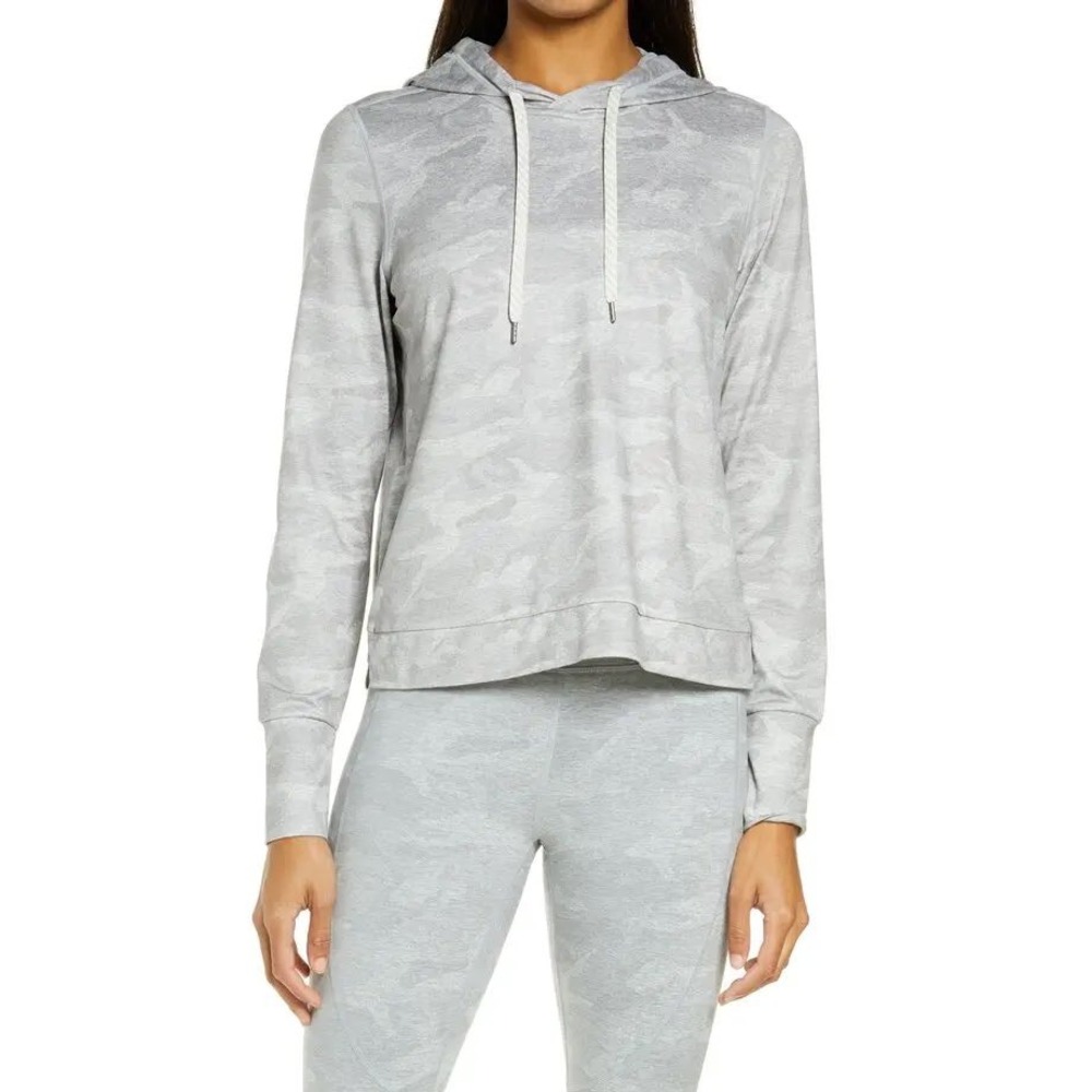 Vuori Halo Essential Hoodie Grey Camo DreamKnit Pullover VW226 Medium